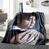 1Pc Cha Eun-woo Blanket Soft Comfortable Polyester Blanket All Season Warm Throw Bedroom Office Outdoor Use Ideal Christmas Gift Choice Print Home Bla
