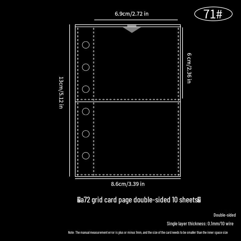 Transparent Card Album Inner Pages for A4/A5/A6/A7 Binders - Nine & Four Pocket Star Fandom Card Storage Refills