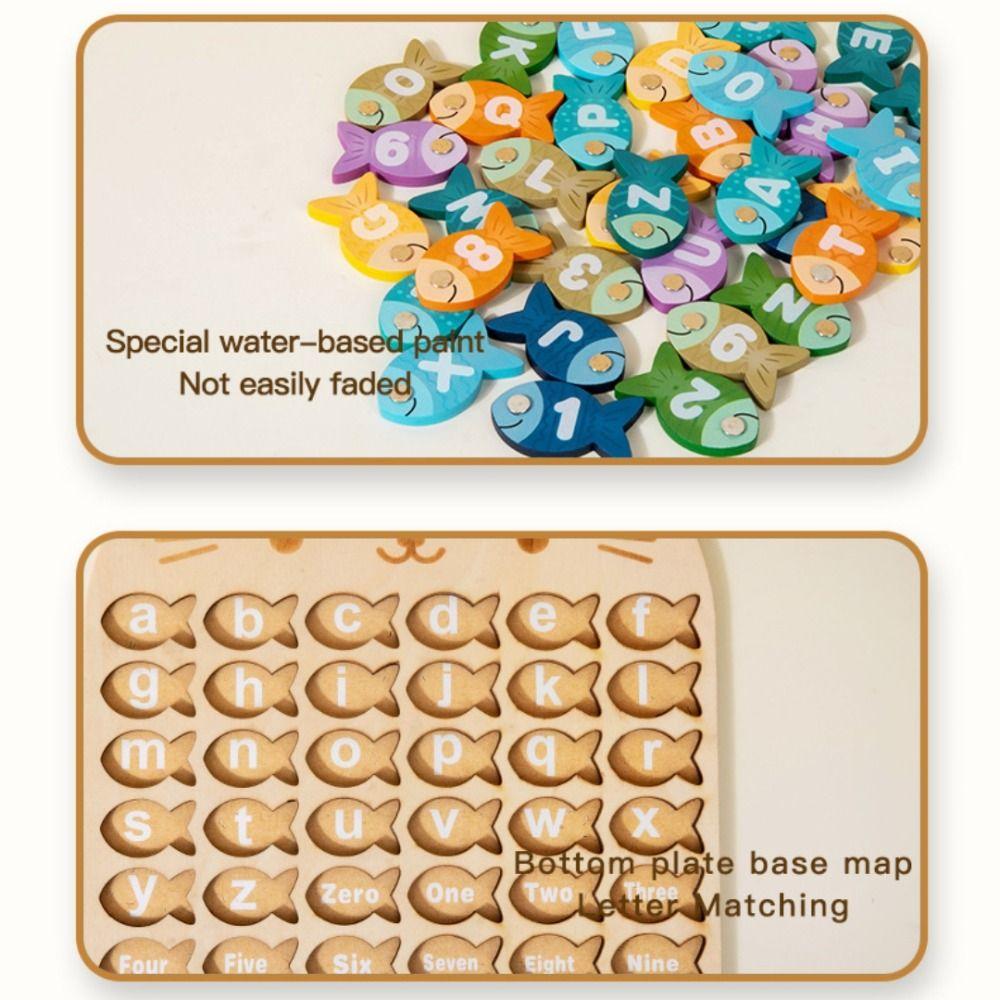 Montessori Alphabet Fishing Toy Set Magnetic Number Fishing Game Toys  Birthday Gift
