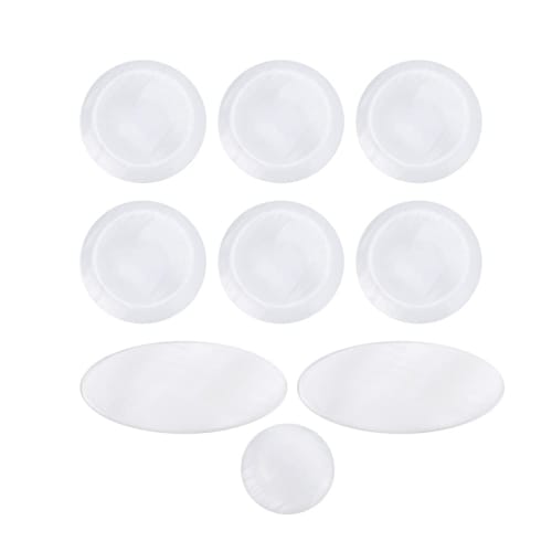 9-Piece Set of Natural Pearl Shell Saxophone Key Buttons, Finely Polished, Smooth, Durable, Stylish, White Shell for Alto, Tenor, and Soprano Saxophon