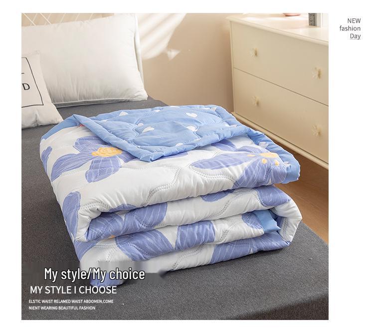 Summer Thin Ultrasonic Aloe Cotton Quilt for Dormitory Students