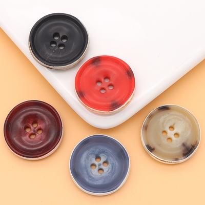 5pcs Color Round Urea Burnt Edge Buttons High-End Woolen Coat Trench Coat Buttons Dress Suit Pants Buttons