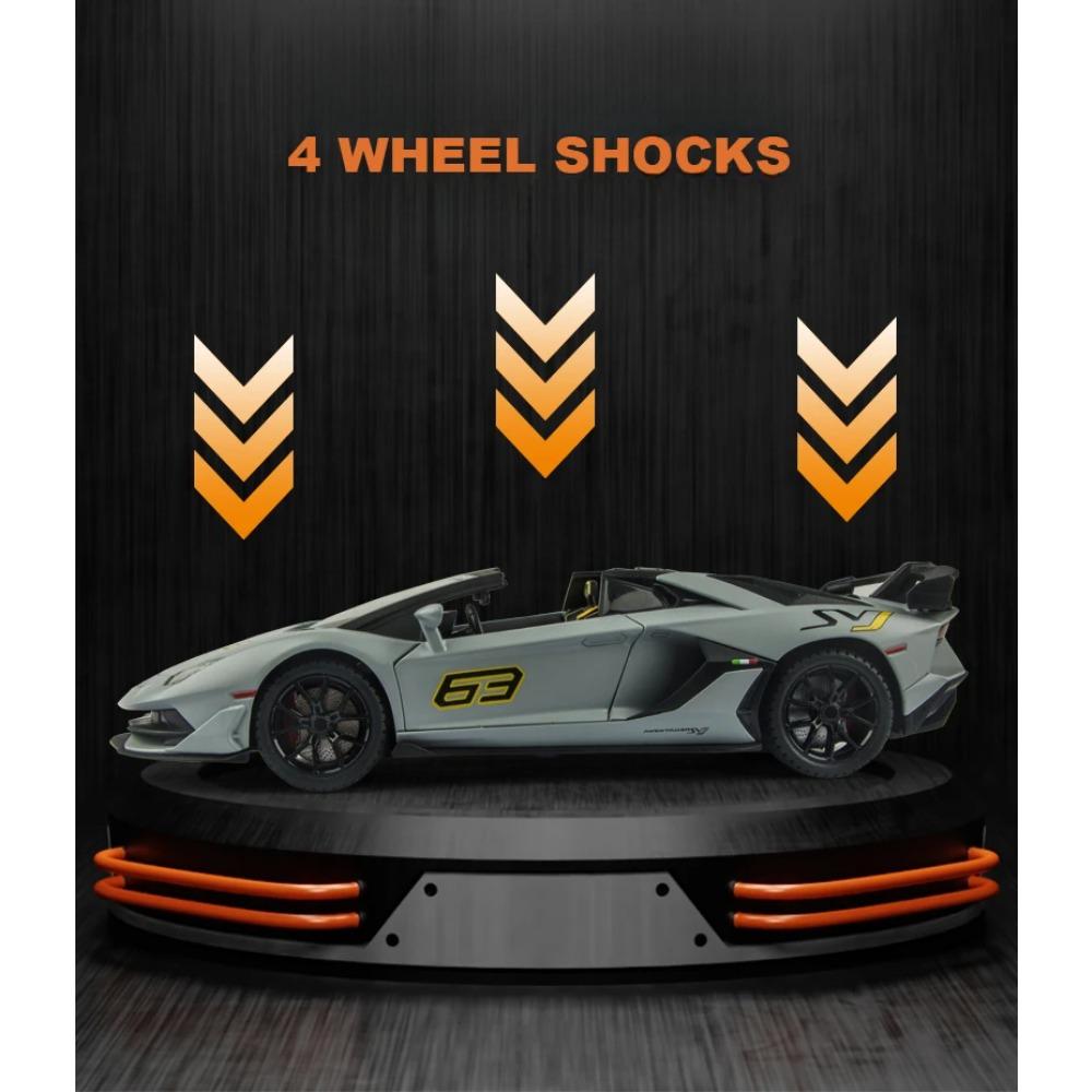 1/24 Scale Lambor Aventador SVJ 63 Super Car Model Sound Light Collection Metal Diecast Toys Vehicles Kids Boys Gift Decoration