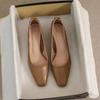 Primavera ed estate 2025, nuove scarpe con tacco piccolo, semplici e femminili, in morbida pelle, senza attrito, con tacco basso e alto.