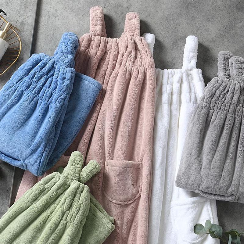 Women's Absorbent Bath Skirt Towel, Home Wearable and Wrapable, Perfect for Autumn and Winter Bathing.