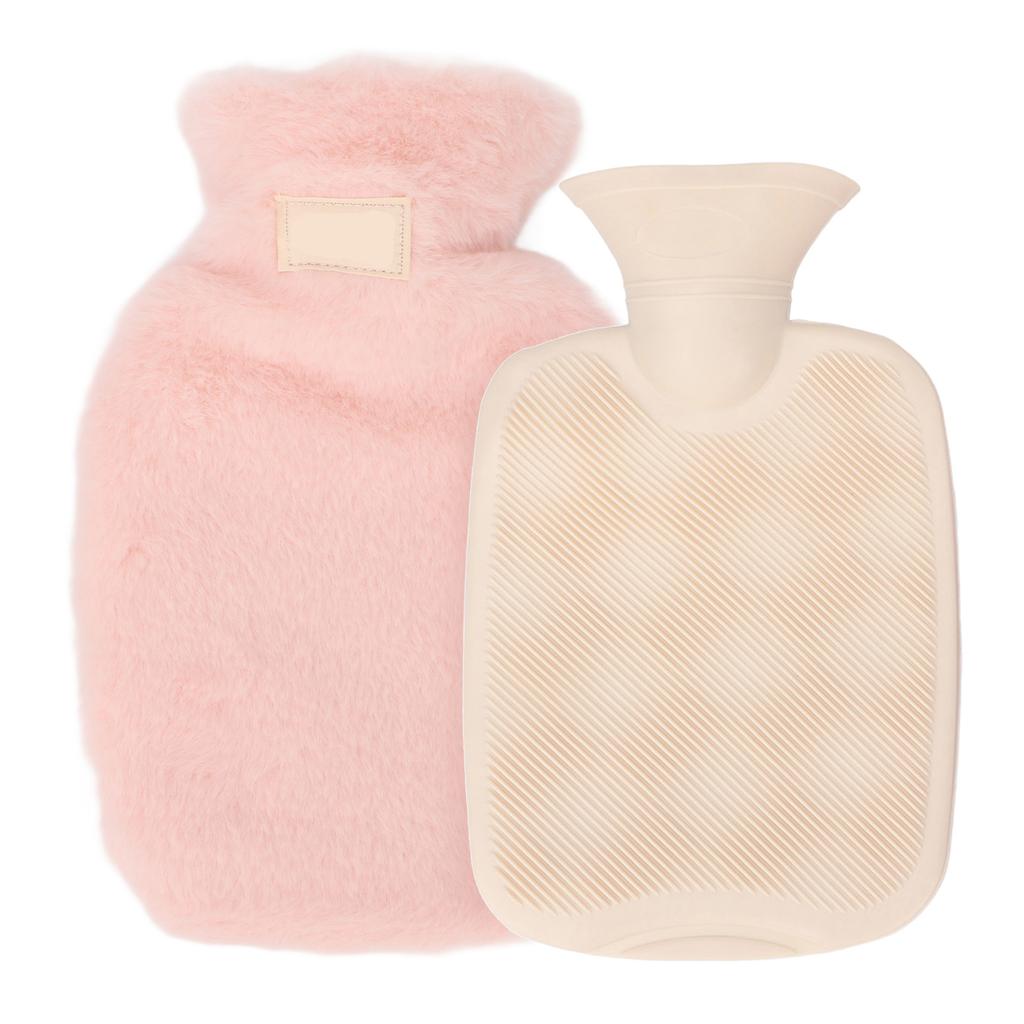 PVC Hot Water Bag with Soft Plush Cover Leakproof Winter Warm Bed Warmer Water Bag 1000ml