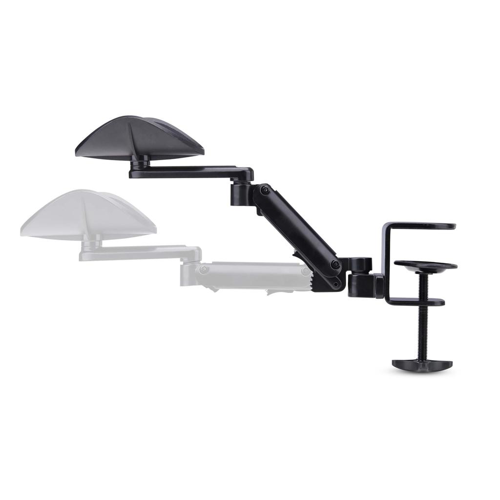 Armrest Clamp Type Height Adjustment 360 Degree Rotation Weight Capacity 5kg Reduces Strain on Shoulders and Elbows Black Work Desk Attached Armrest