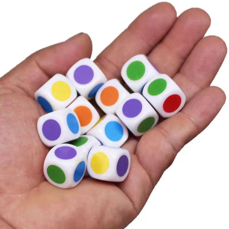 10 Stück Sechsseitige Würfel Mit Bunten Punkten 16mm Kinder Spaß Spielen Klassenzimmer Lehrmaterialien Didaktische Spiele Für Kinder Kinder Spiel Set