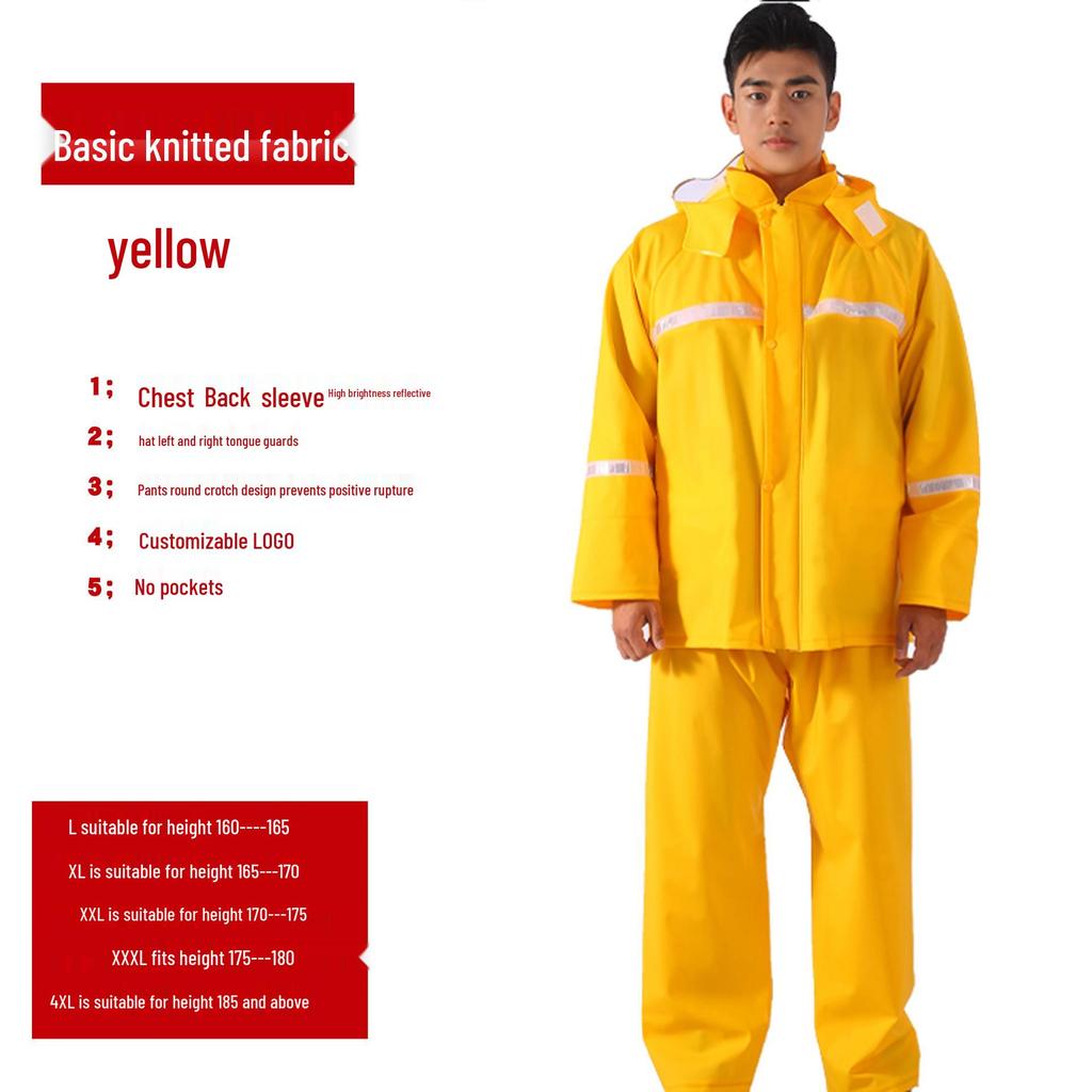Reflective Raincoat and Pants Set for Electric Motorcycle Riding