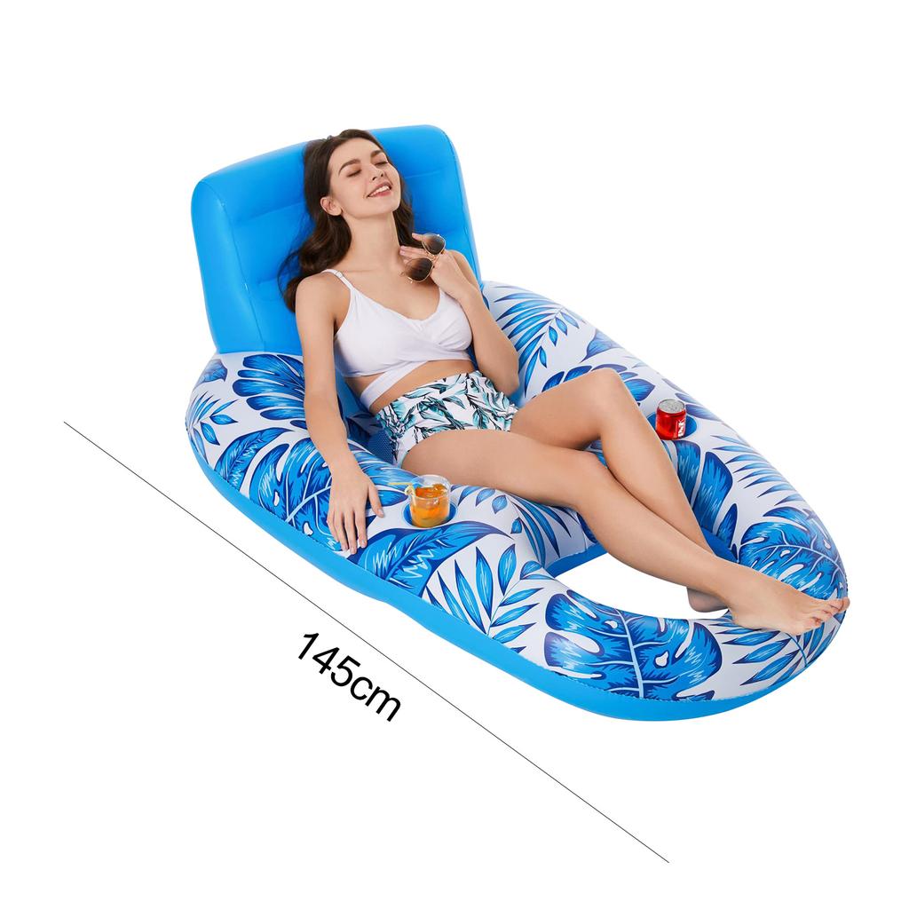 Summer Inflatable Swim Ring Float Chair Multifunctional Pool Floating Backrest Chairs Portable  Adults for Pool Water Party