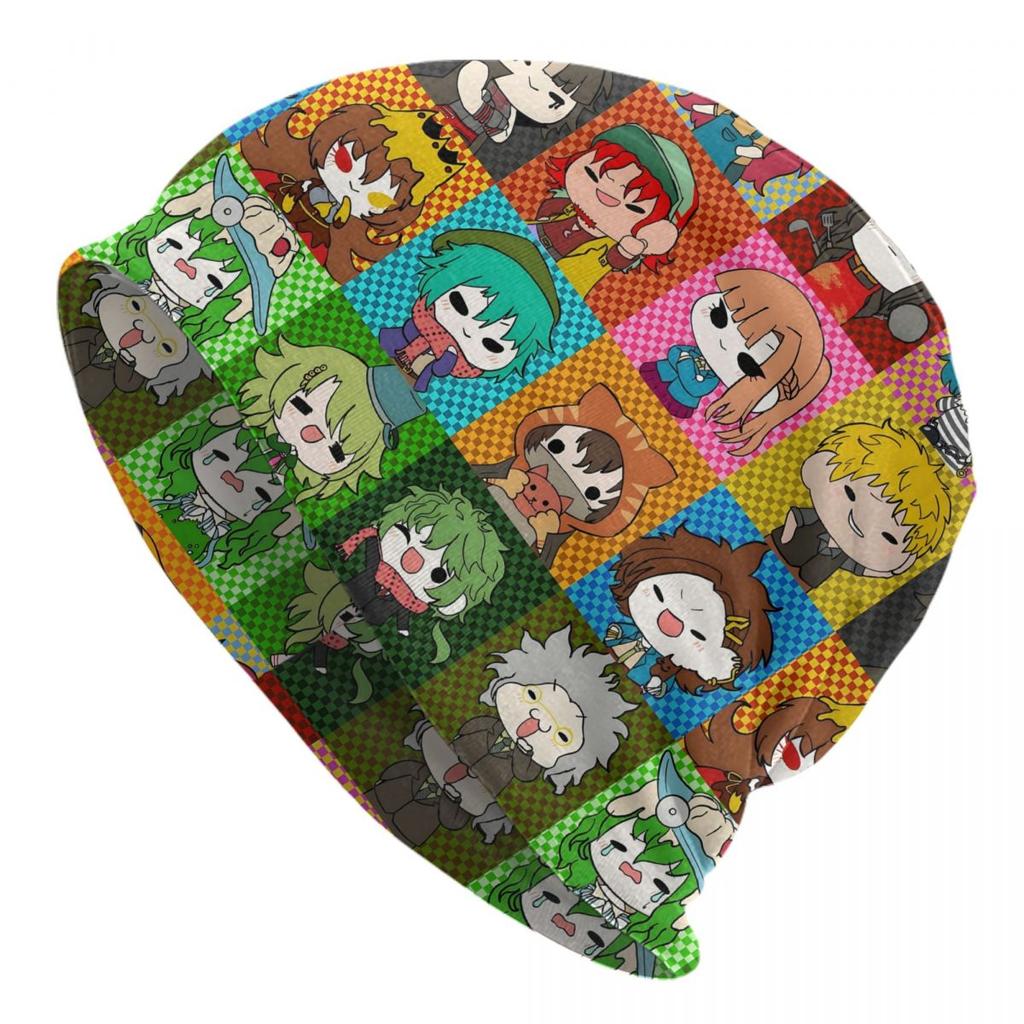 Warm Unisex Women Knitted Hats Adult Unisex Horror Game YTTDED Anime Skullies Beanies Caps Your Turn To Die Humor Bonnet Hats