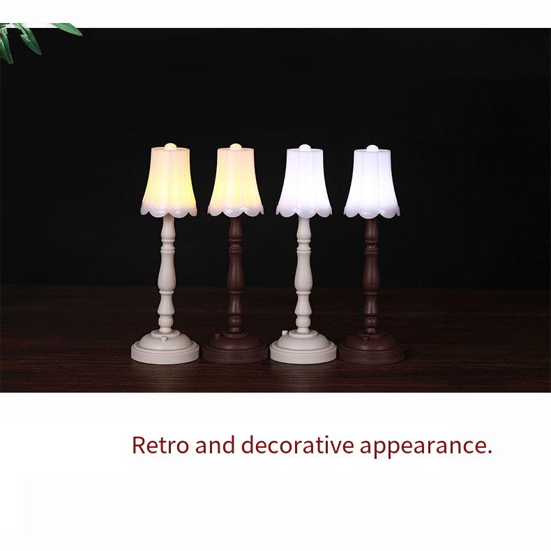 PDTO Mini LED Night Light Retro Style Table Bedside Lamp Small Desktop Decoration