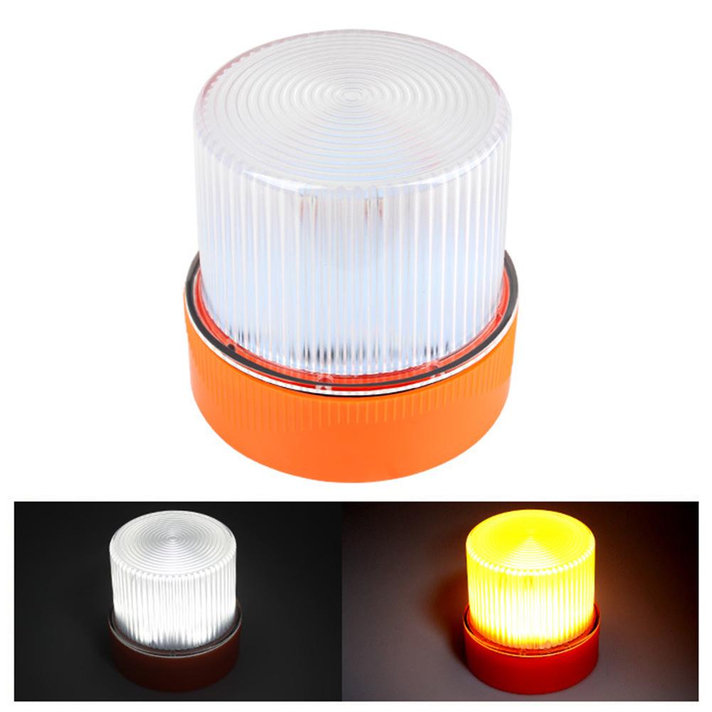 LED Emergency Warning Light White Amber Strobe Traffic Hazard Flashing Light for Vehicle Safety Built-in Battery Bottom Magnet
