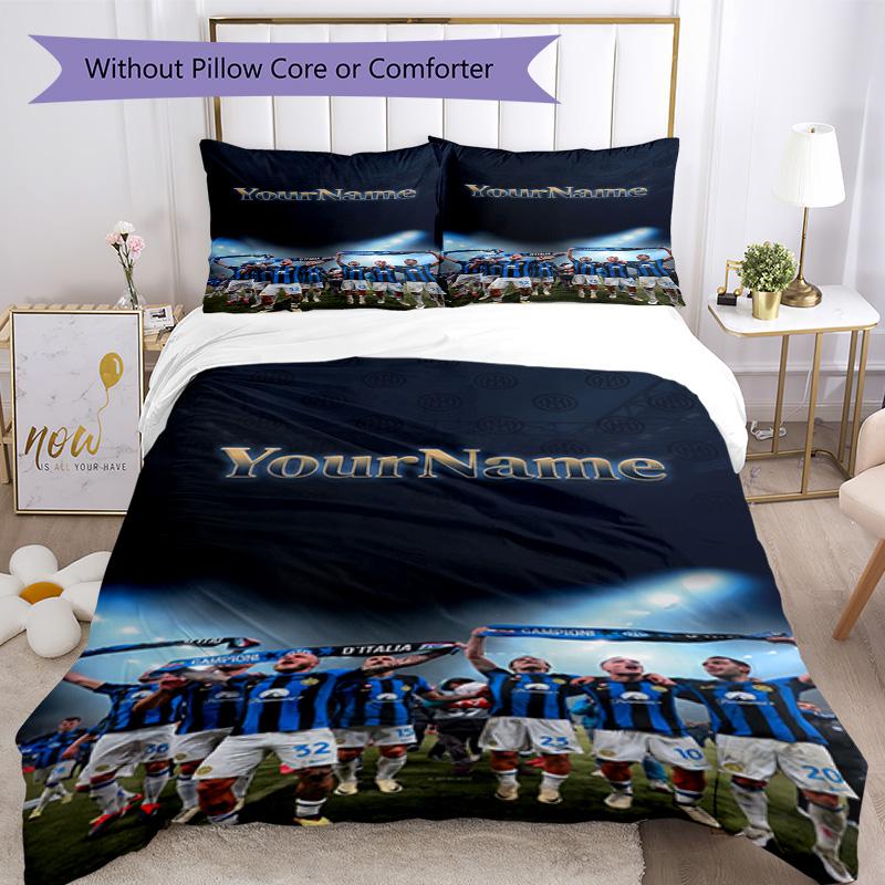 Inter Milan Customize your name Bedding Set Breathable Duvet Cover with Pillowcases Home Decoration Birthday Gift
