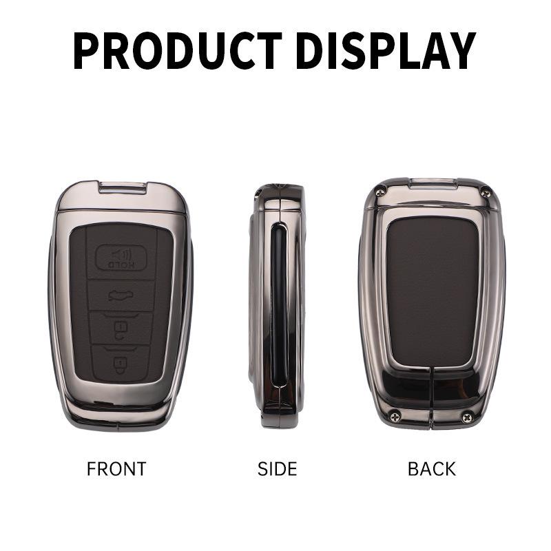 Crown Lu Fang Key Case for 24 Model Toyota 14th Gen Crown & Vellfire 2024 - Metal Leather Shell Buckle