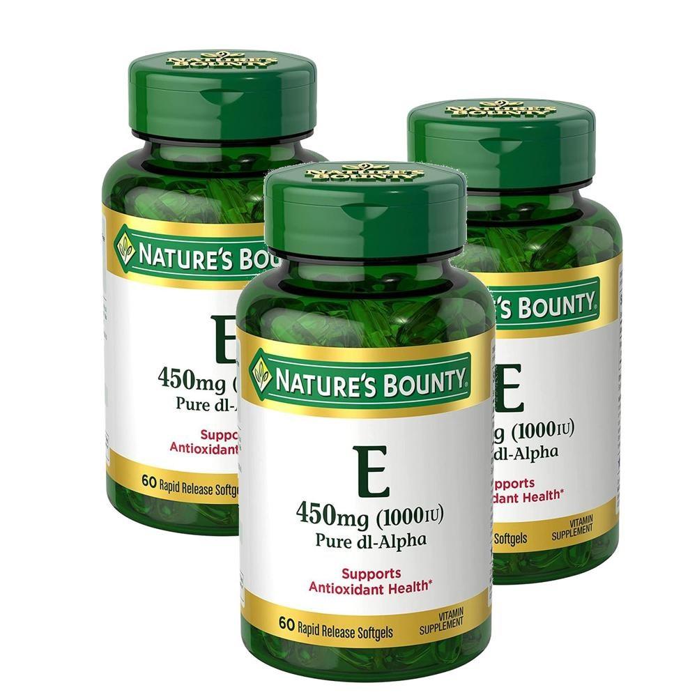 Bounty Vitamin E Nature's Bounty Vitamin E 1000 IU Softgels Nature's E 3 Pcs 60 Tablets