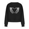 Women's Casual Fashion 2022 Halloween Print Long Sleeve O-Neck Pullover Top