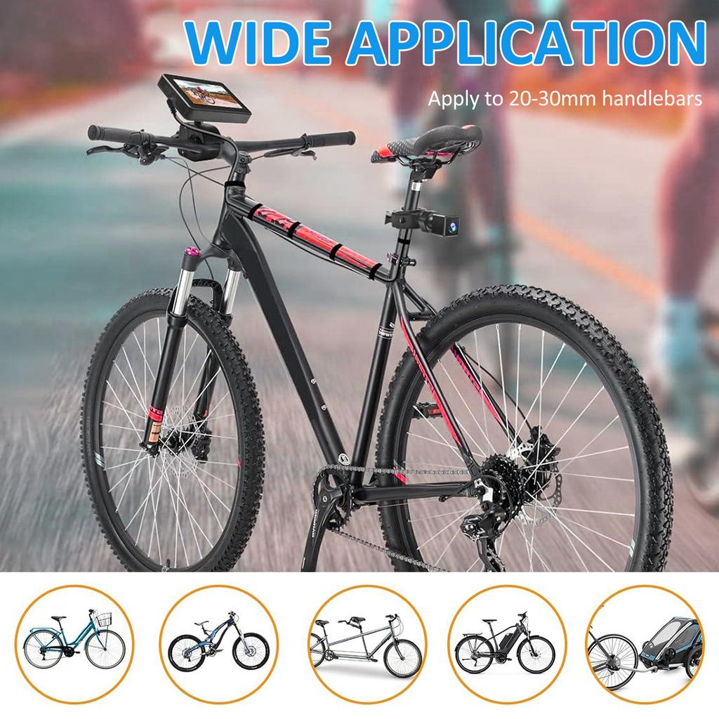 Handlebar Bike Mirror, 1080P Rechargeable Recording Bicycle Rear View Camera with 4.3 Monitor Night Vision 110