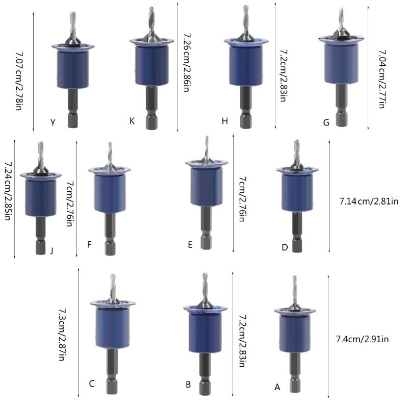 Limit Countersink Drill Bit Set Hole Punch Deep Adjustable Countersunk Drill Bit Shank Wood Countersink Drill Bit