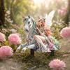 Unicorn Fairy Garden Stake, 2D Acrylic Yard Art Stake, Waterproof Flower Fairy Outdoor Decoration for Lawn Planter Flower Bed