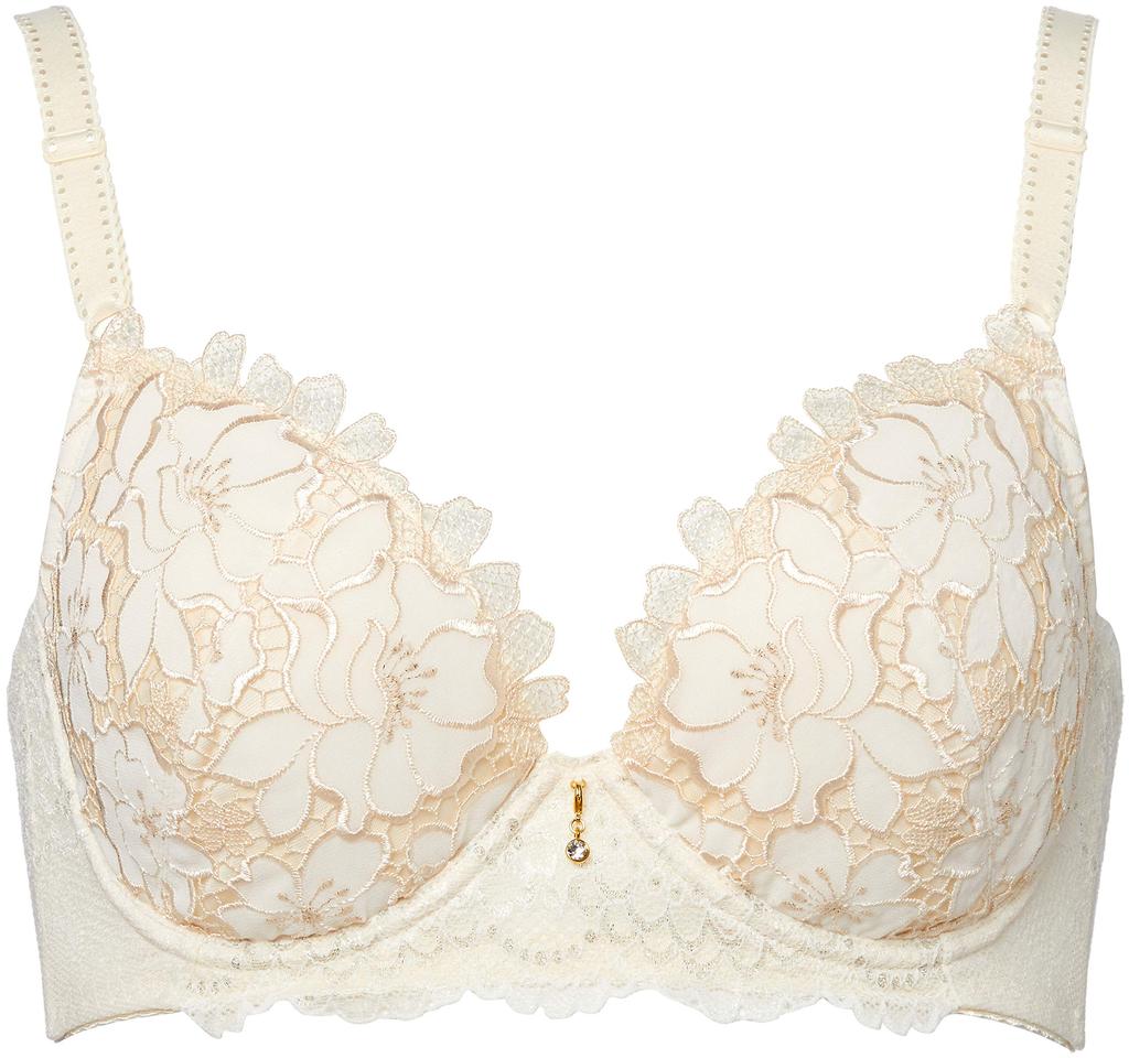 Lesiage PB2410 2410 Size F65 To Japanese Size Wing/Wacoal Women's Bra, Series, 3/4 Cup, Cream, (equivalent L)