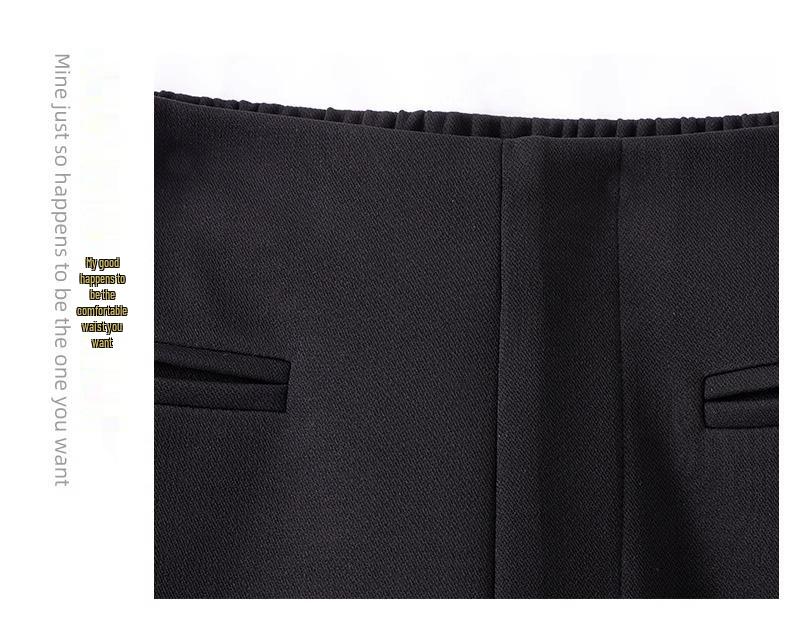Women's Black High-Waisted Micro-Flare Pants - Slimming & Versatile for Spring & Autumn 2025