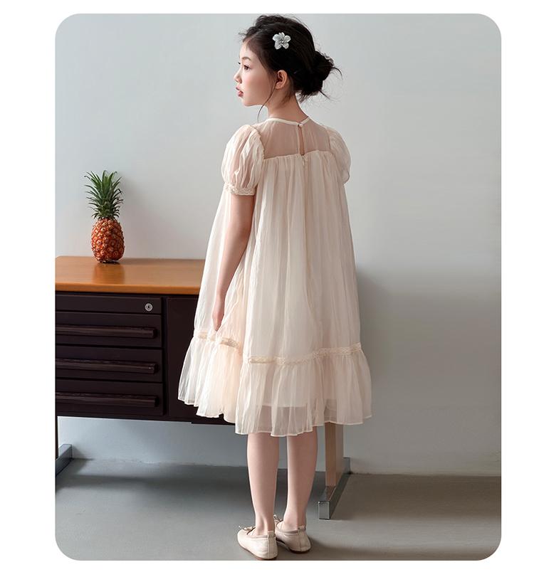 Girls' Dress Summer Dress 2026 New Style Children's Elegant Princess Puff Skirt Girls' Sweet Wind Mesh Skirt