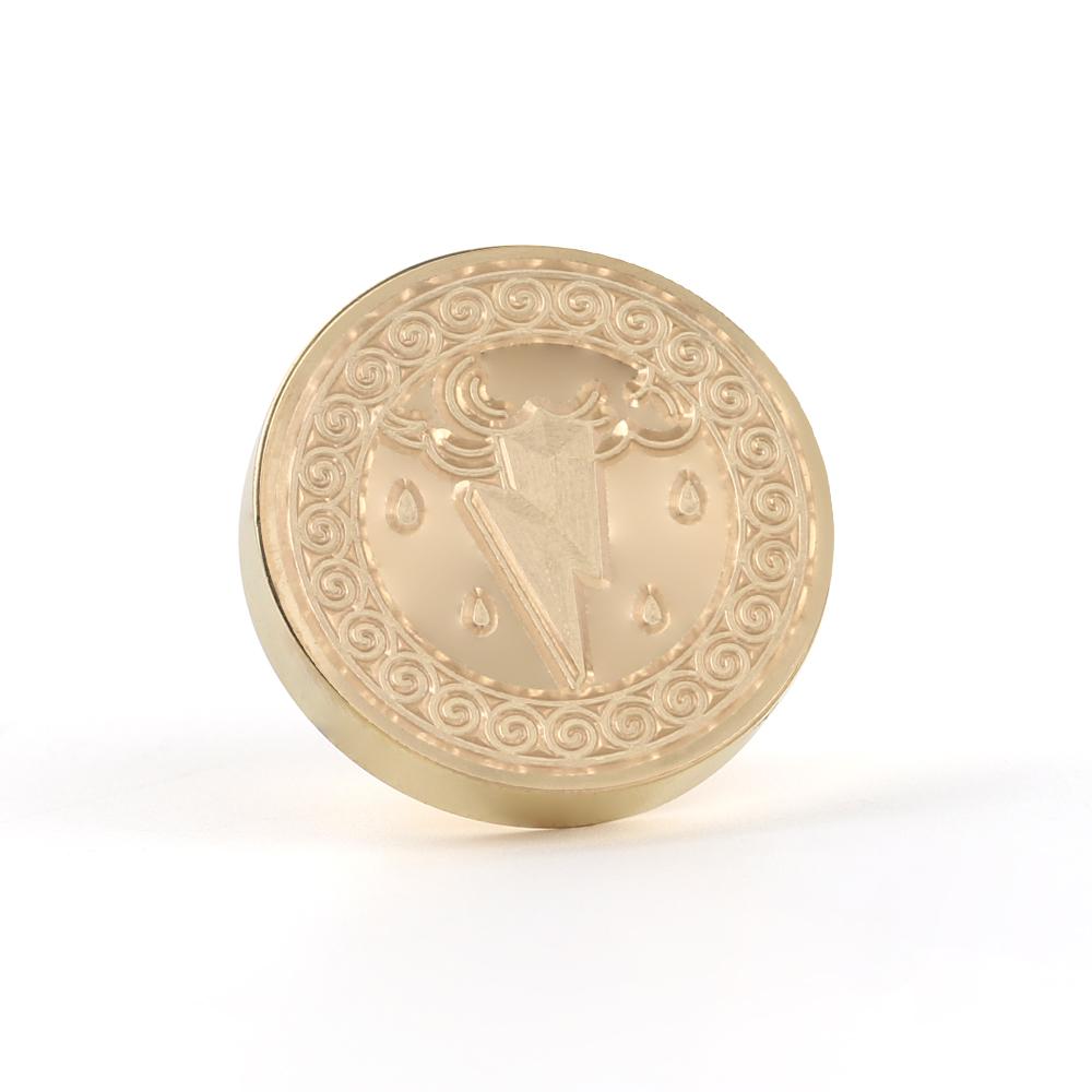Weather theme Wax Seal Stamp Head Lightning Rain Clouds Removable Sealing Brass Stamp Head Olny for Creative Gift Envelopes