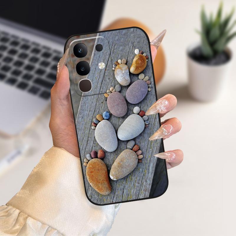 Pro vivo Y29 4G Pouzdra Y 29 Roztomilý Kreslený Potisk Černé Měkké Silikonové TPU Kryt Telefonu Pro Vivo T4x 5G Ochranné Pouzdro Fundas Case Capa