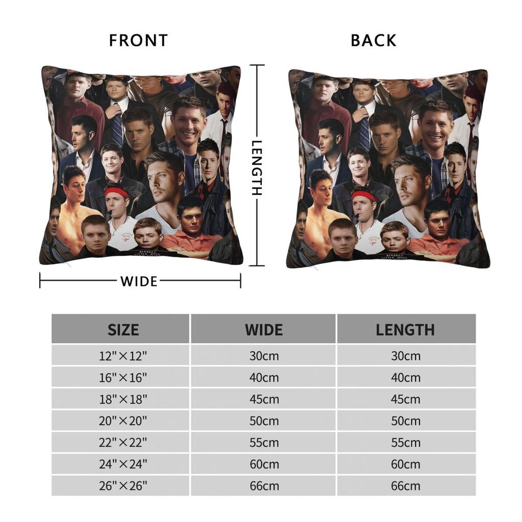 Supernatural Dean Winchester Collage Pillow Cover Retro Trendy Pillow Case Cushion Cover Pillowcases For Living Room Chair