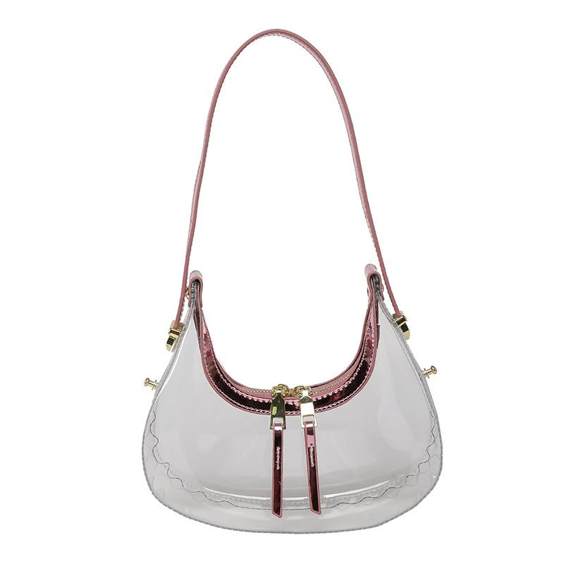 This Year's Popular Retro Bag Women's 2025 New Trendy Fashion Shoulder Underarm Bag Transparent Jelly Underarm Bag