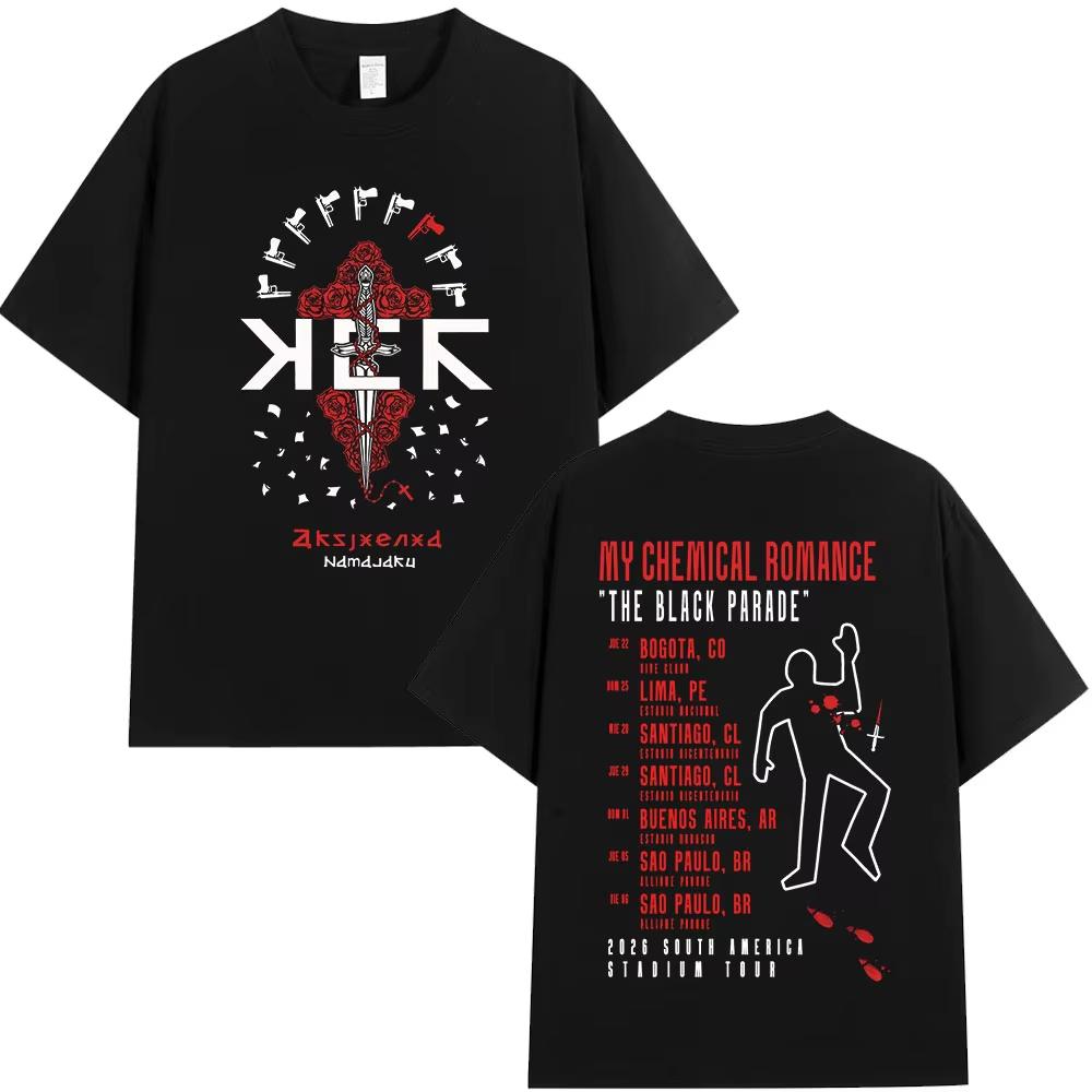 

My Chemical RoUnisexce 2026 Tour Graphics 100Cotton Music Tshirt Unisex New Summer Hip Hop Unisex Y2K Short Sleeve Shirt Fan Gifts S