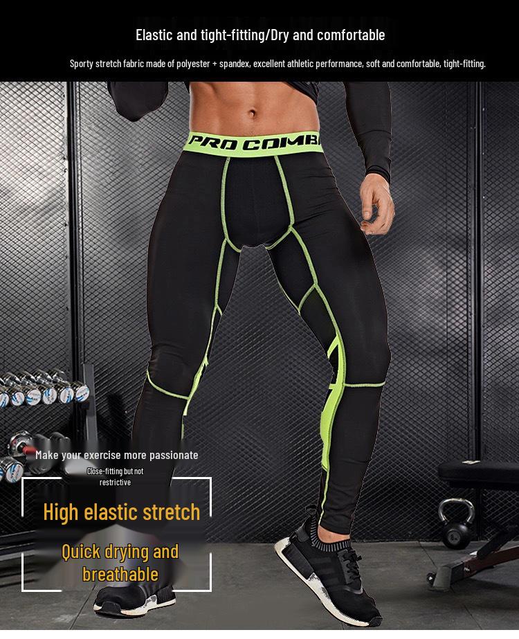 Collants et leggings de sport pour hommes à haute élasticité et séchage rapide