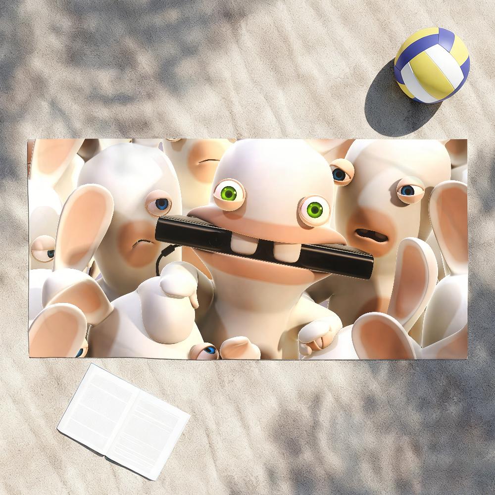 Cartoon R-Raving Cute R-Rabbids Funny Towel Shower Sauna Travel Spa Quick Dry Gym Accessories Soft Large Beach Towels
