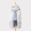 Color matching mohair scarf women's autumn and winter advanced sense thickened warm versatile scarf simple versatile scarf