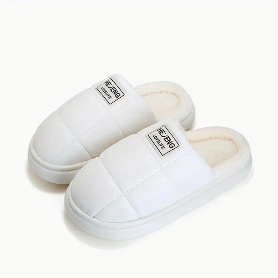 

Зимние тапочки-мешки из хлопка, женские, с мягкой подошвой, плюшевые, теплые, нескользящие, с толстой подошвой, бархатные, домашние тапочки белый