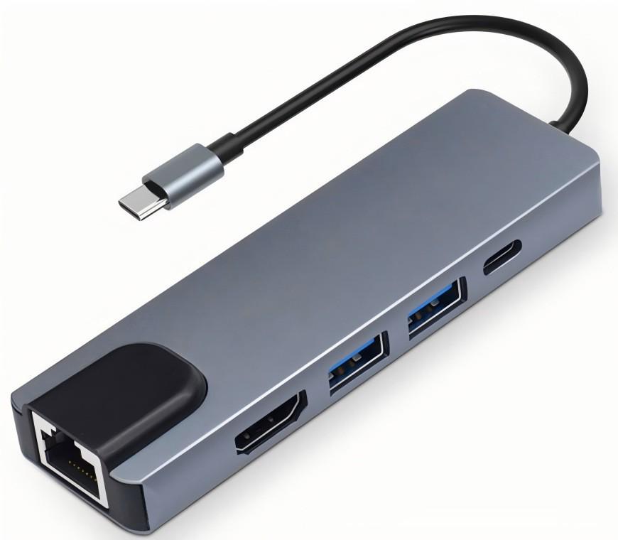 8-in-1 Type-C Multi-Port Hub with Ethernet & USB 3.0 Expansion Dock