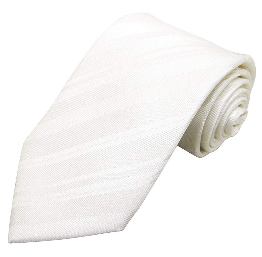 Formal Luxury Necktie Made in Japan Silk for Weddings and Funerals Stripe [FORMAL] 100% White-1