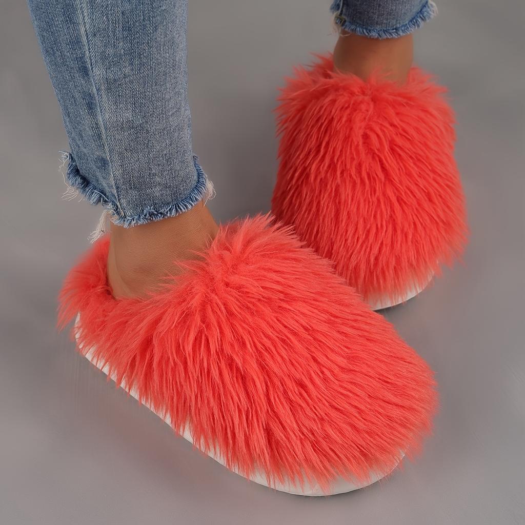 Women's Winter Plush Slip-On Slippers Warm Non-Slip Indoor House Shoes for Cold Weather Warm Slippers(Order A Size Up)