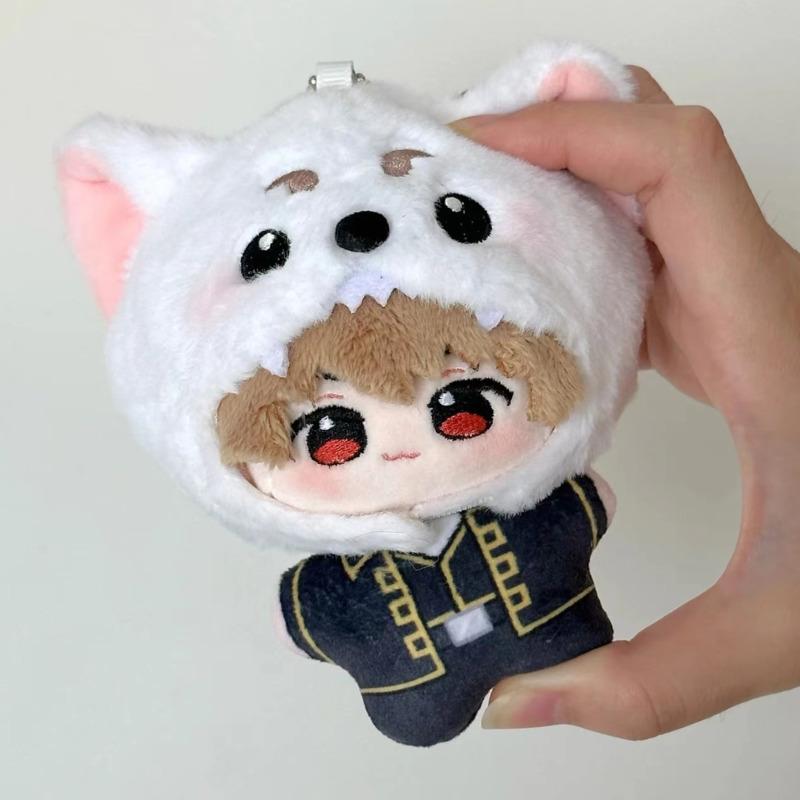 Anime Plushie Sakata Gintoki Doll 10Cm Cute Okita Sougo Doll Pendant Kagura Keychain With Headgear Anime Merchandise Gift