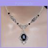 Gotische Rose Viktorianische Halskette Mit Schwarzem Glasstein Für Damen Halloween Accessoire