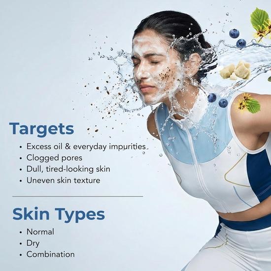 The Skin Story Blueberry Face Wash for Deep Cleansing & Moisturizing, Minimizes Pores With Witch Hazel Gel Based, 100ml