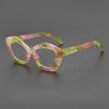 New Irregular Geometric Colorful Plano Lenses Glasses Woman Unique Design Anti Blue Light Cosmetic Glasses For Women