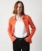 Ean Jo Ribbed Collar Knit Cardigan (Sunset Orange)