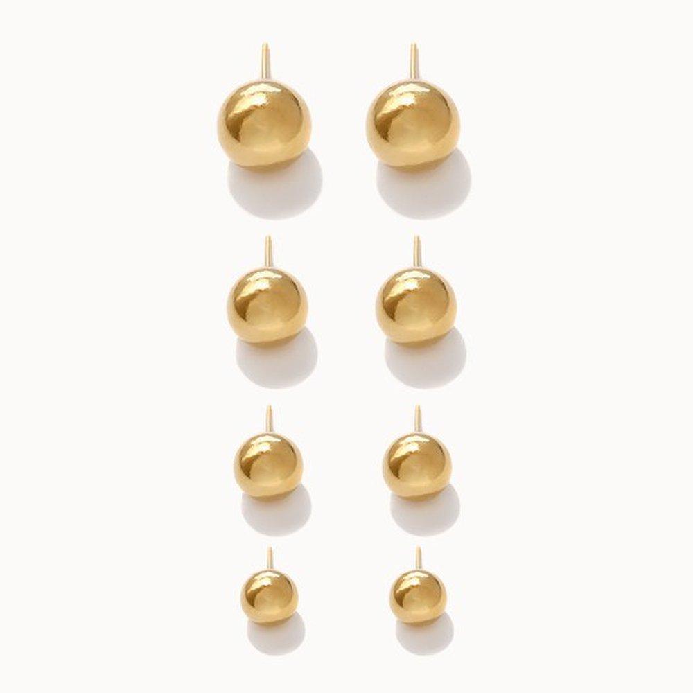 J.Lauren M03383 Daily Gold Silver Ball Earrings _8mm