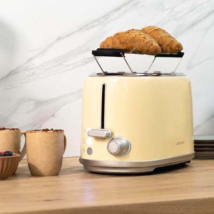 Cecotec Vertical Toaster Toast&Taste 1000 Retro Double Beige: 980 W 2 Slices