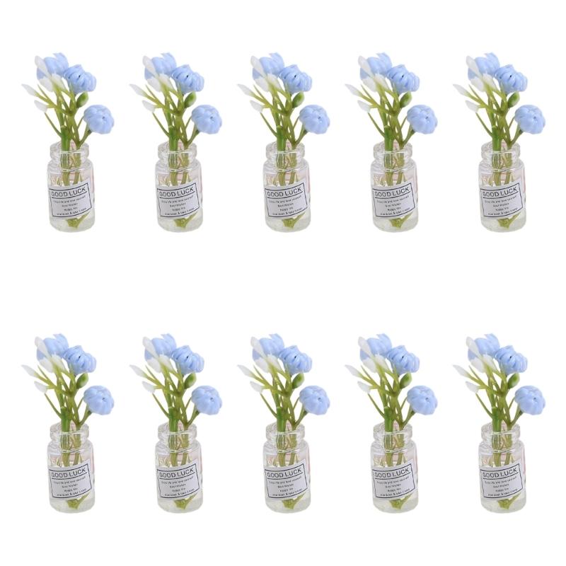 

Glow Small Figurines Decors Car Dashboard Miniature Potted Flowers Ornament Center Console Mount Greenery Decoration S