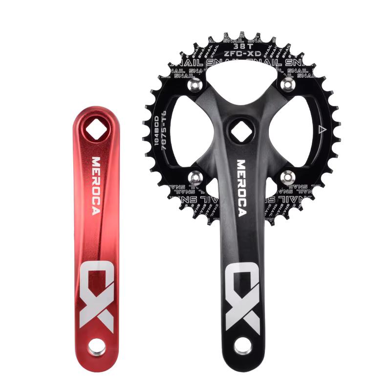 MEROCA Kliky na kolo Převodník 104BCD MTB Kolo Kliky Hliníková Slitina s Klíčem 170mm Černý 32/34/36/38/40/42T