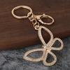Rhinestone Butterfly Keychain Pendant Lightweight Keychain with Rotating Lobster Clasp Metal