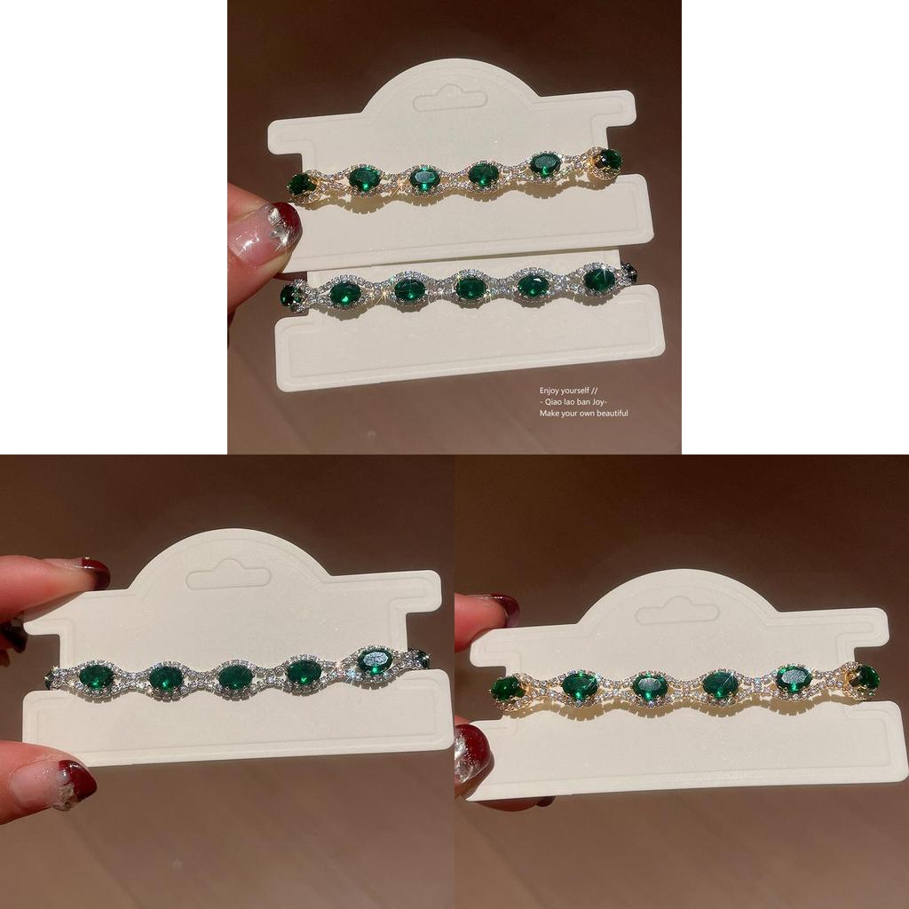 Europese Stijl Kristallen Ovaal Armband Met Strass Versiering Voor Vrouwen